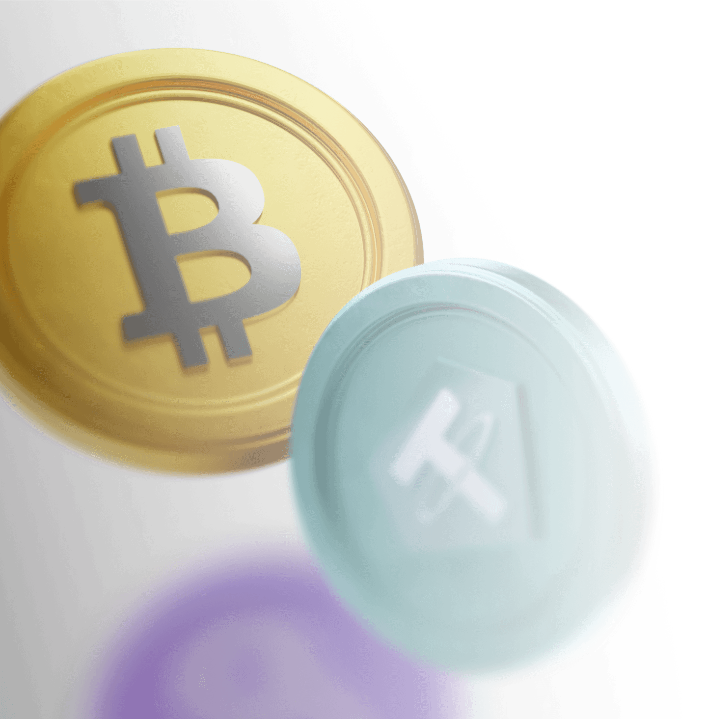 Crypto coins with laptop