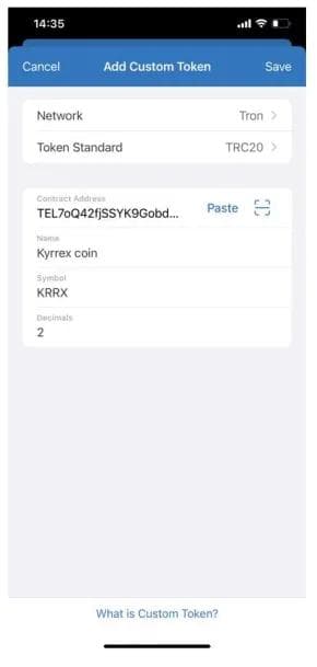 add custom token