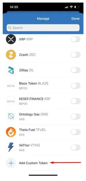add custom token to trustwallet